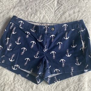 Navy blue J.Crew anchor shorts size 8 NWOT